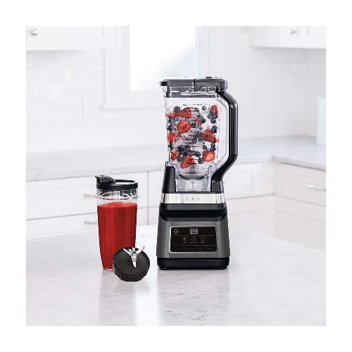 Ninja Kitchen Ninja 2-in-1 Blender with Auto-iQ 1200W 2.1 L jug , 0.7L Cup Black/Silver