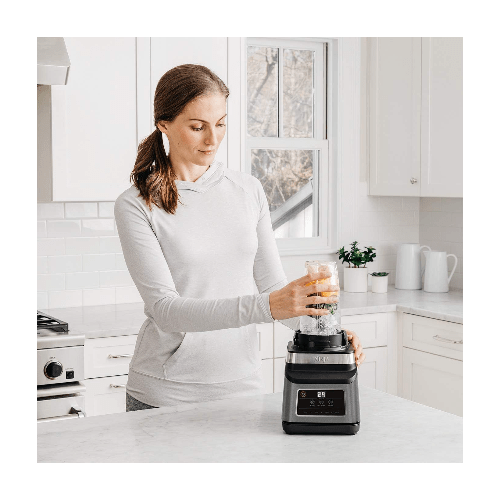 Ninja Kitchen Ninja 2-in-1 Blender with Auto-iQ 1200W 2.1 L jug , 0.7L Cup Black/Silver