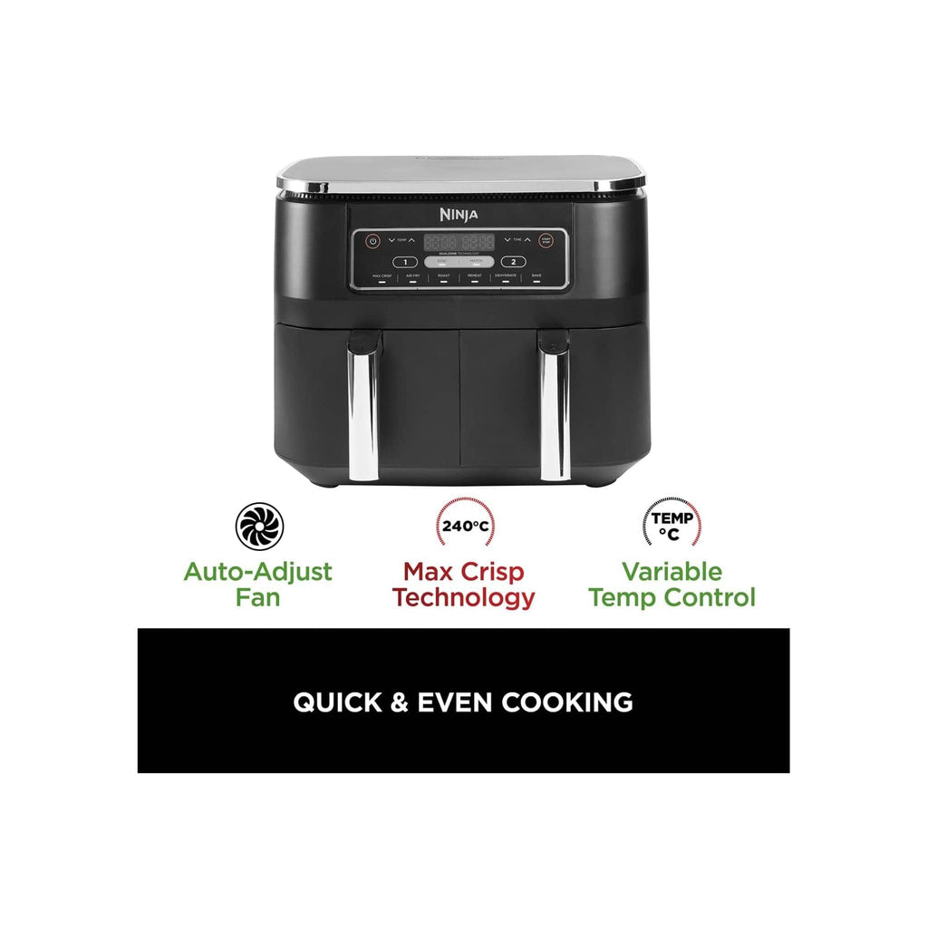 Ninja Kitchen Ninja AF300UK 7.6L Foodi Dual Zone Air Fryer and Dehydrator - Black