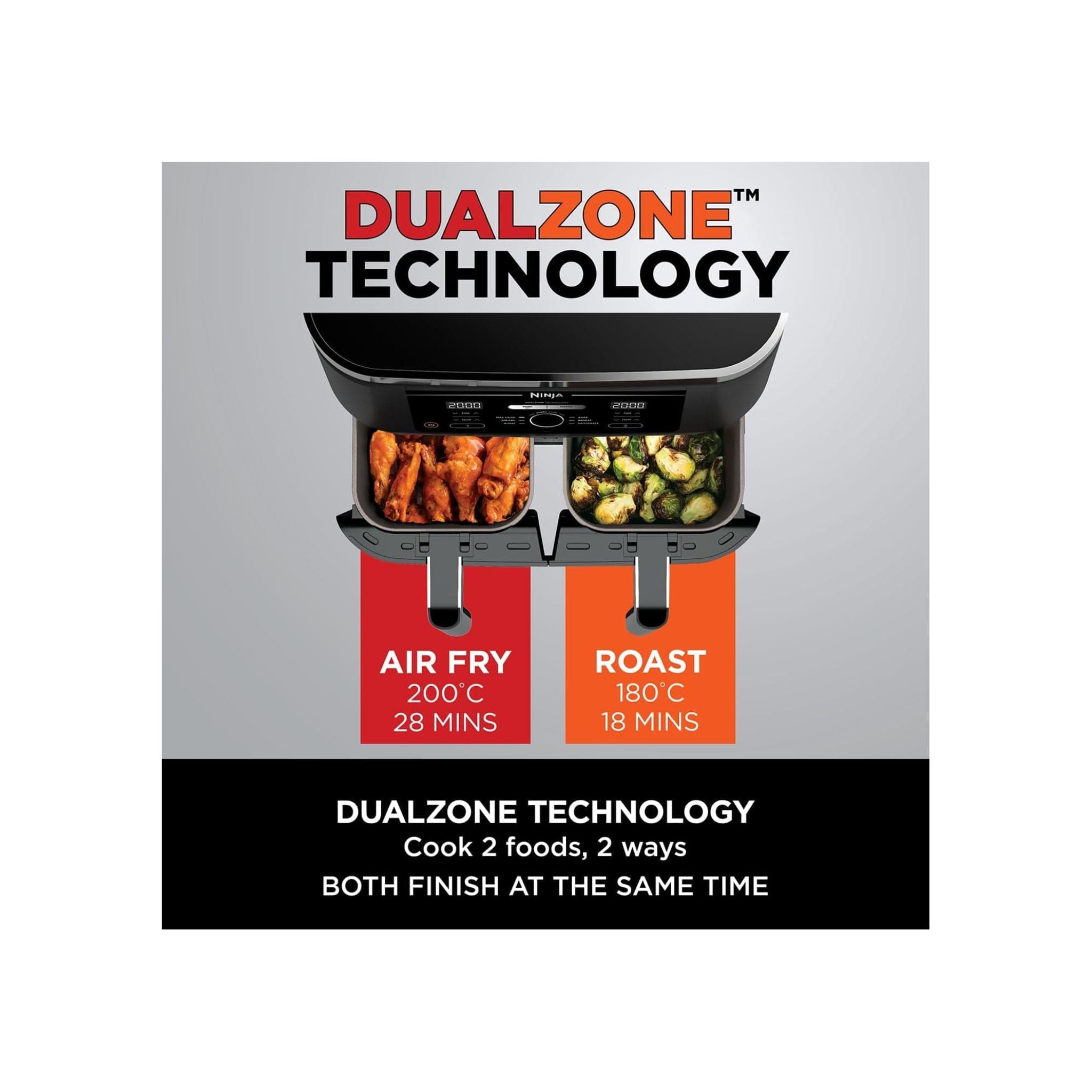 Ninja Kitchen Ninja AF300UK 7.6L Foodi Dual Zone Air Fryer and Dehydrator - Black