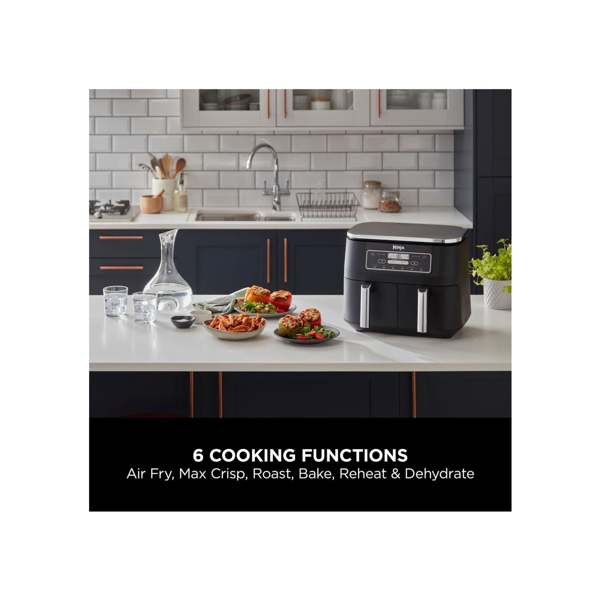 Ninja Kitchen Ninja AF300UK 7.6L Foodi Dual Zone Air Fryer and Dehydrator - Black