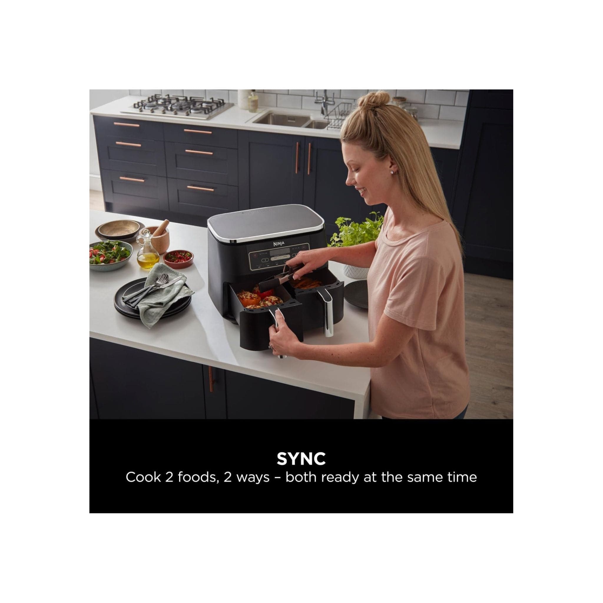 Ninja AF300UK 7.6L Foodi Dual Zone Air Fryer and Dehydrator - Black Secondary image