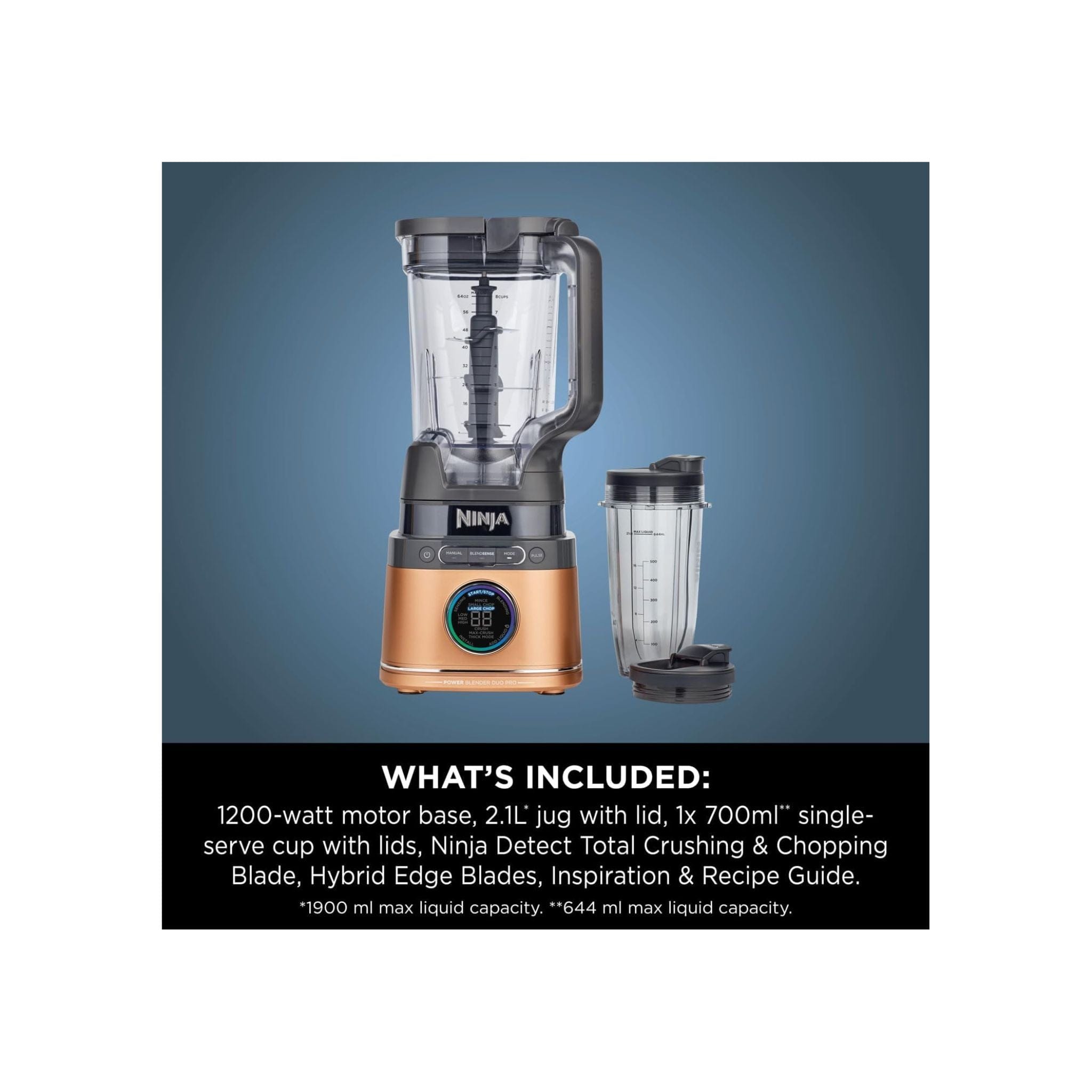 Ninja Kitchen Ninja TB301UKCP 1200w Detect Power Blender Pro & Single Serve