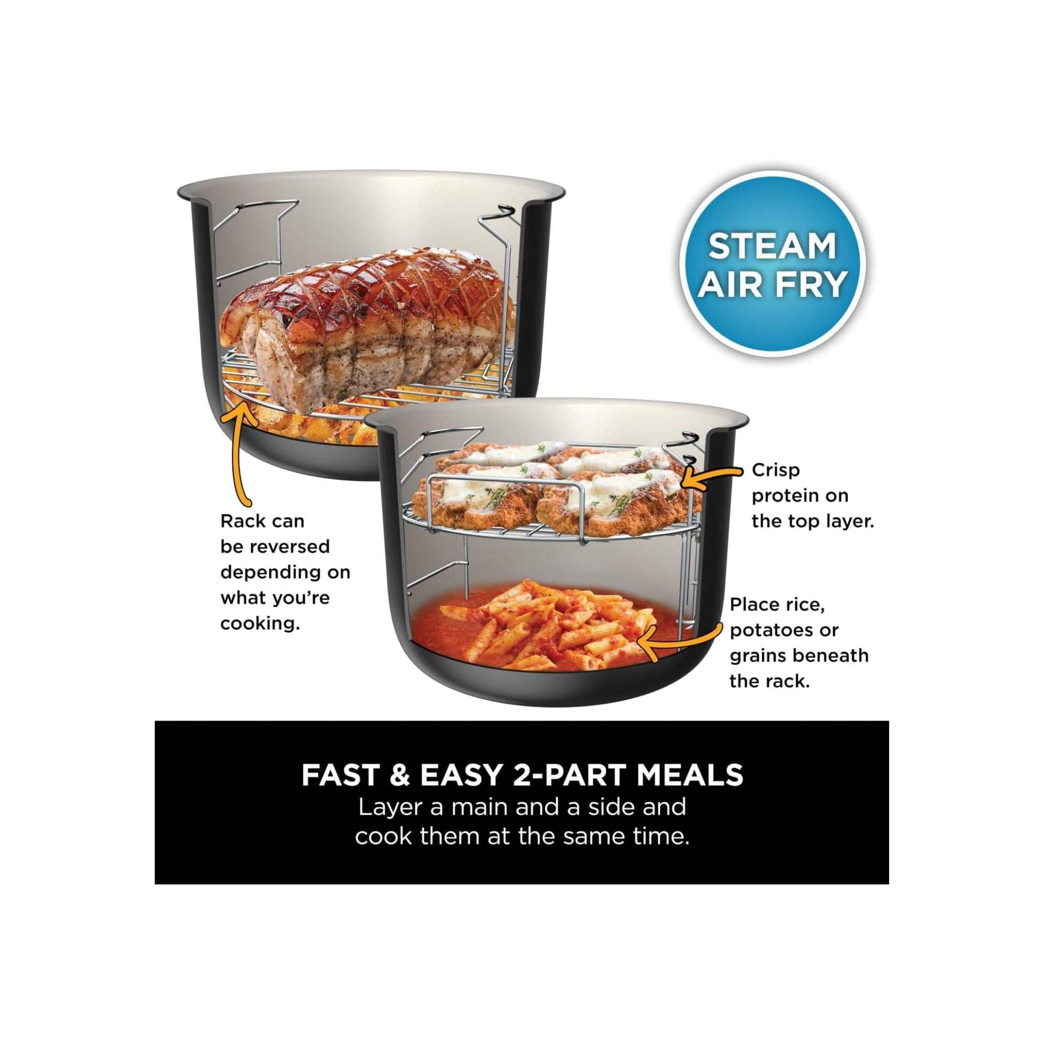 Ninja Multi Cooker Ninja OL550UK Foodi 11-in-1 SmartLid 6L Multi Cooker and Air Fryer