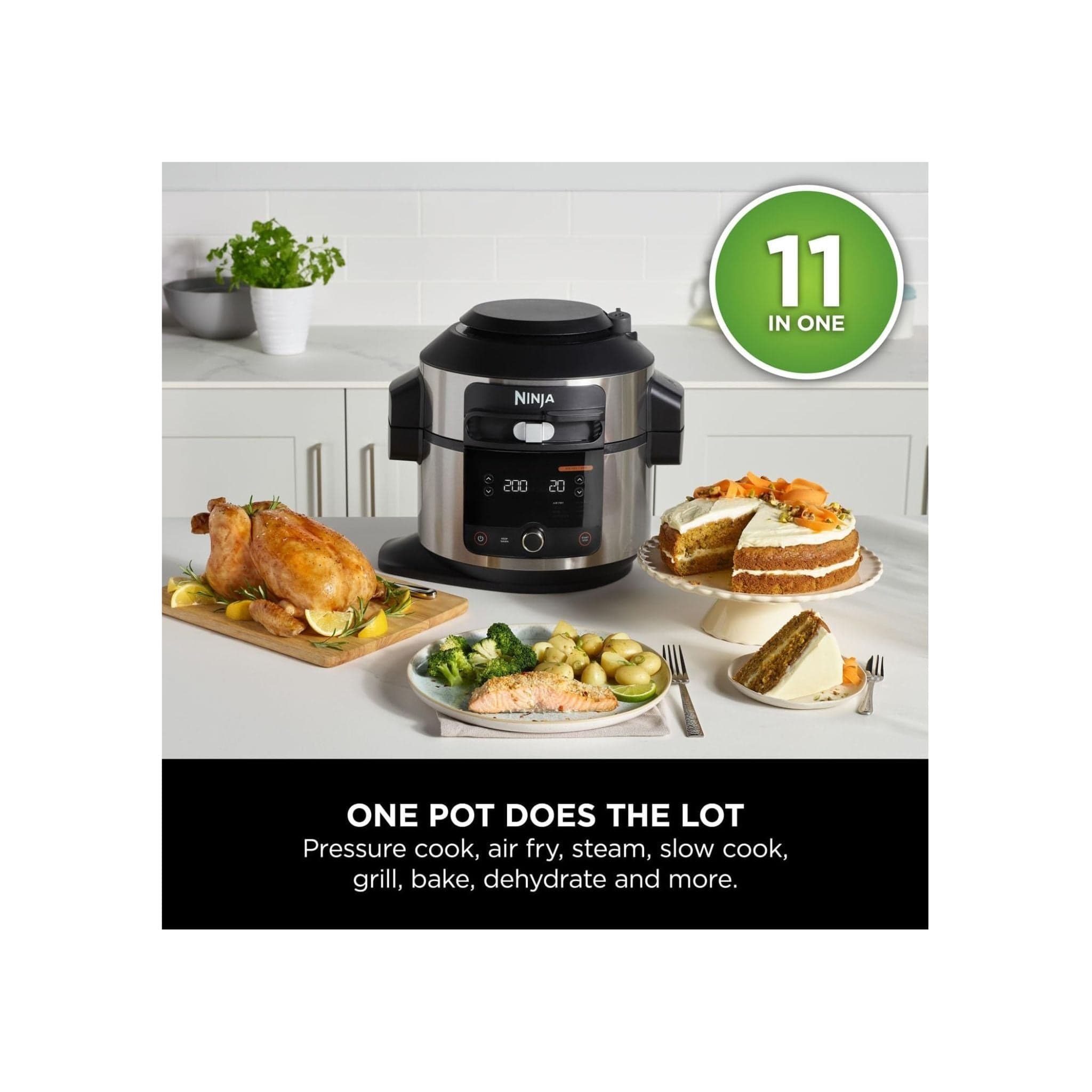 Ninja Multi Cooker Ninja OL550UK Foodi 11-in-1 SmartLid 6L Multi Cooker and Air Fryer