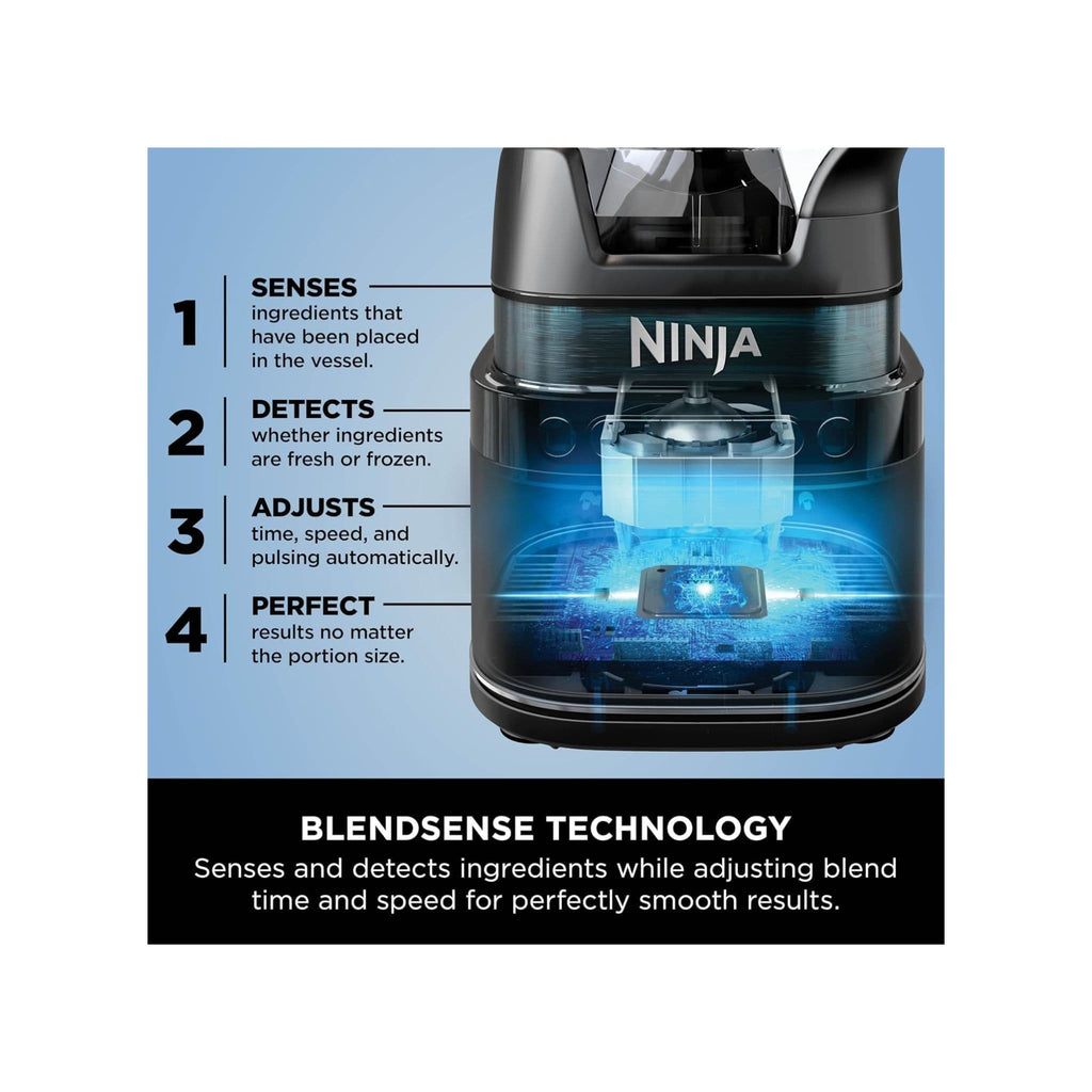 Ninja Ninja 1200W Detect Power Blender Pro with 2L Jug (1900ml max capacity), ideal for smoothies, chopping, and frozen drinks, Black, TB201UK