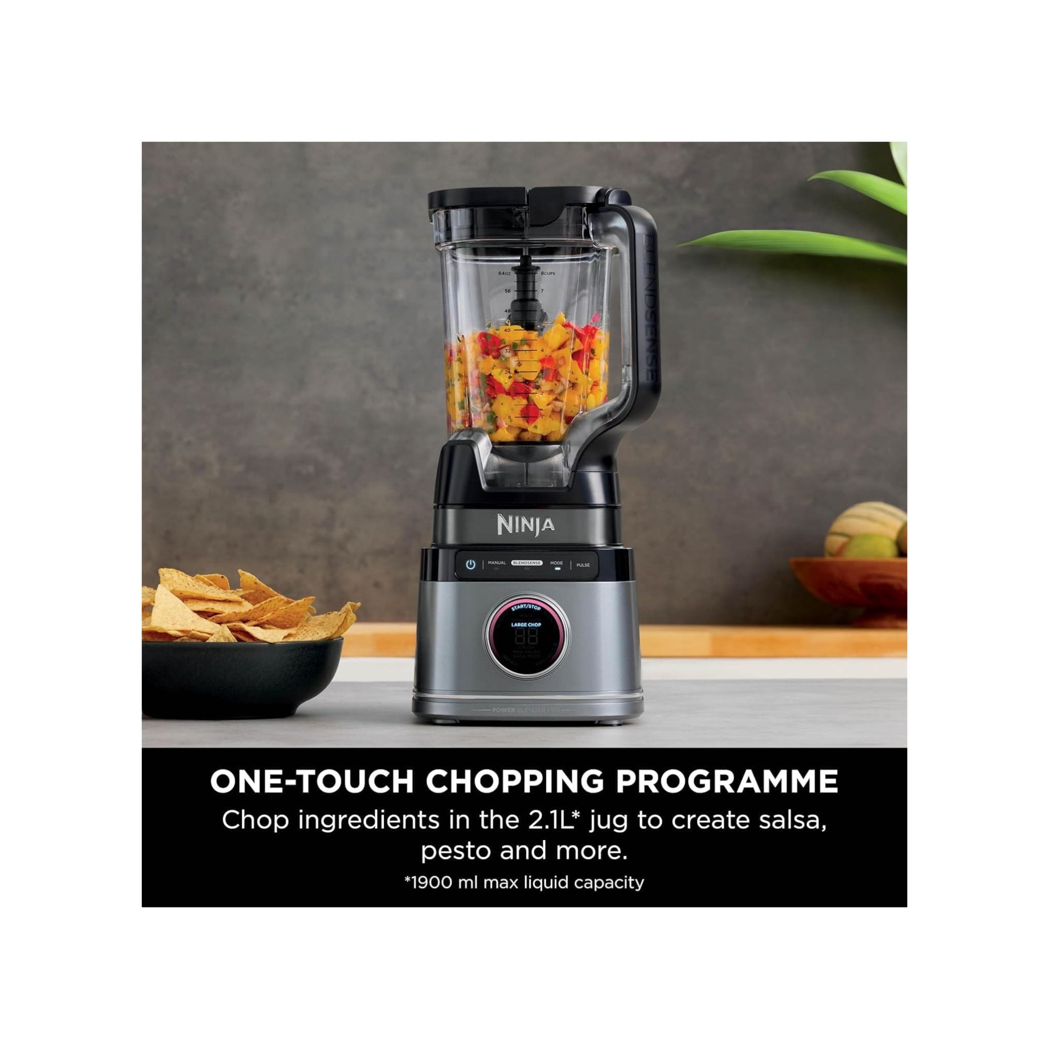 Ninja Ninja 1200W Detect Power Blender Pro with 2L Jug (1900ml max capacity), ideal for smoothies, chopping, and frozen drinks, Black, TB201UK