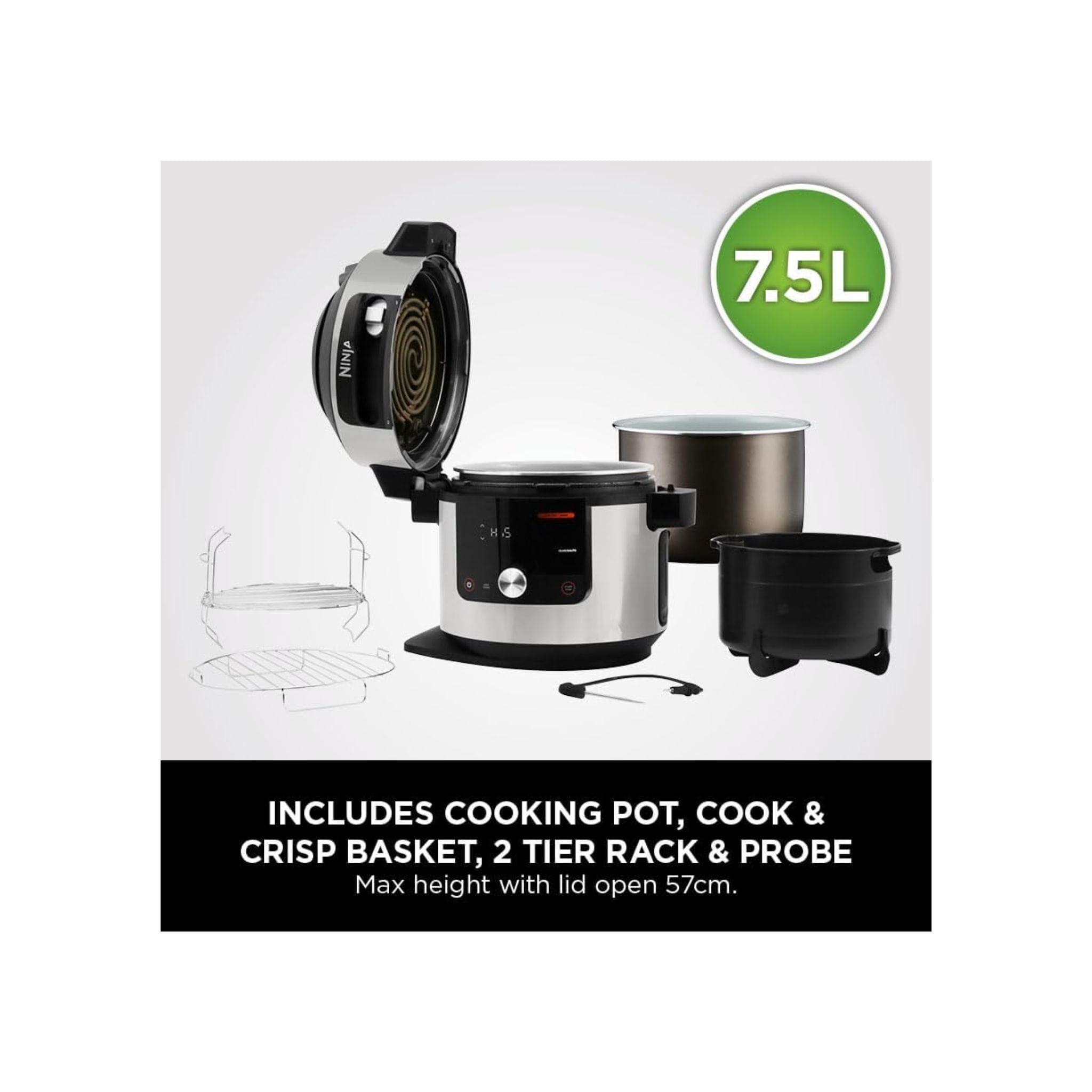 Ninja Ninja Foodi MAX 15-in-1 SmartLid 7.5L Multi-Cooker with Smart Cook System - OL750UK