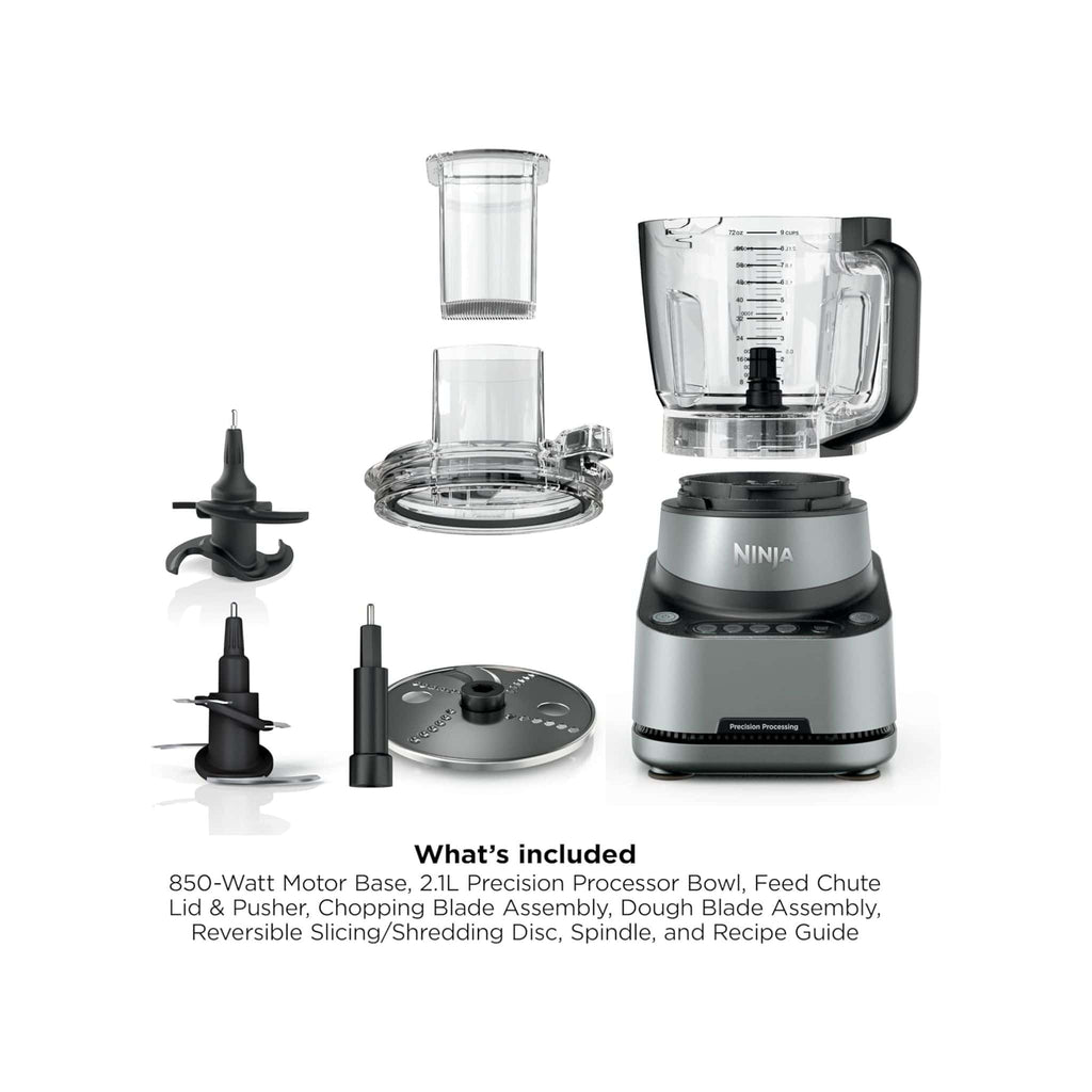 Ninja Ninja PrecisionPro 2.1L Food Processor with 4 Auto Presets and Manual Settings, Make Pizza and Bread Dough, and Slice Vegetables and More- BZ651UK