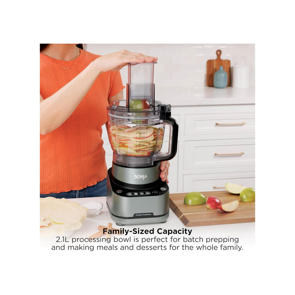 Ninja Ninja PrecisionPro 2.1L Food Processor with 4 Auto Presets and Manual Settings, Make Pizza and Bread Dough, and Slice Vegetables and More- BZ651UK