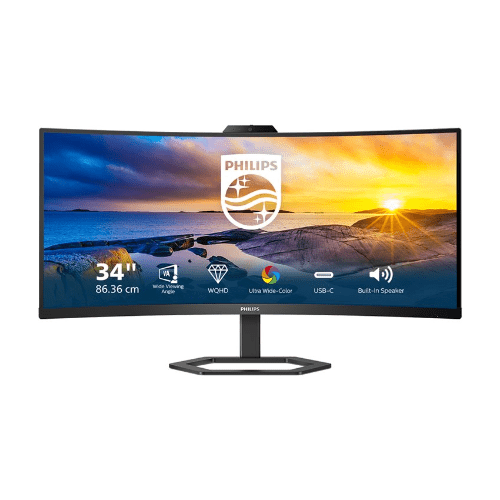 Philips Monitors Philips 34" WQHD VA USB-C Curved Monitor with Webcam & KVM Switch Main image