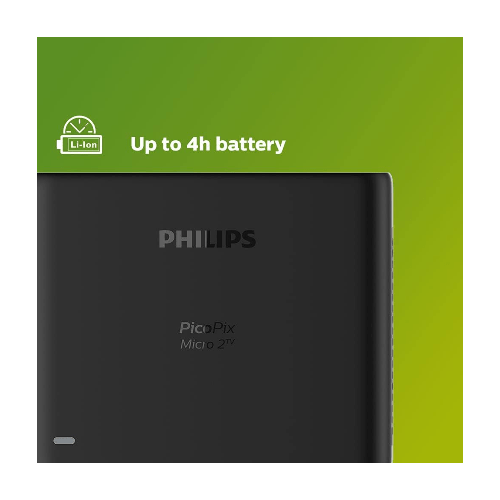 Philips Projectors Philips PicoPix Micro 2TV, DLP Portable Projector, Android TV, up to 4h Battery Life, HDMI, USB-C