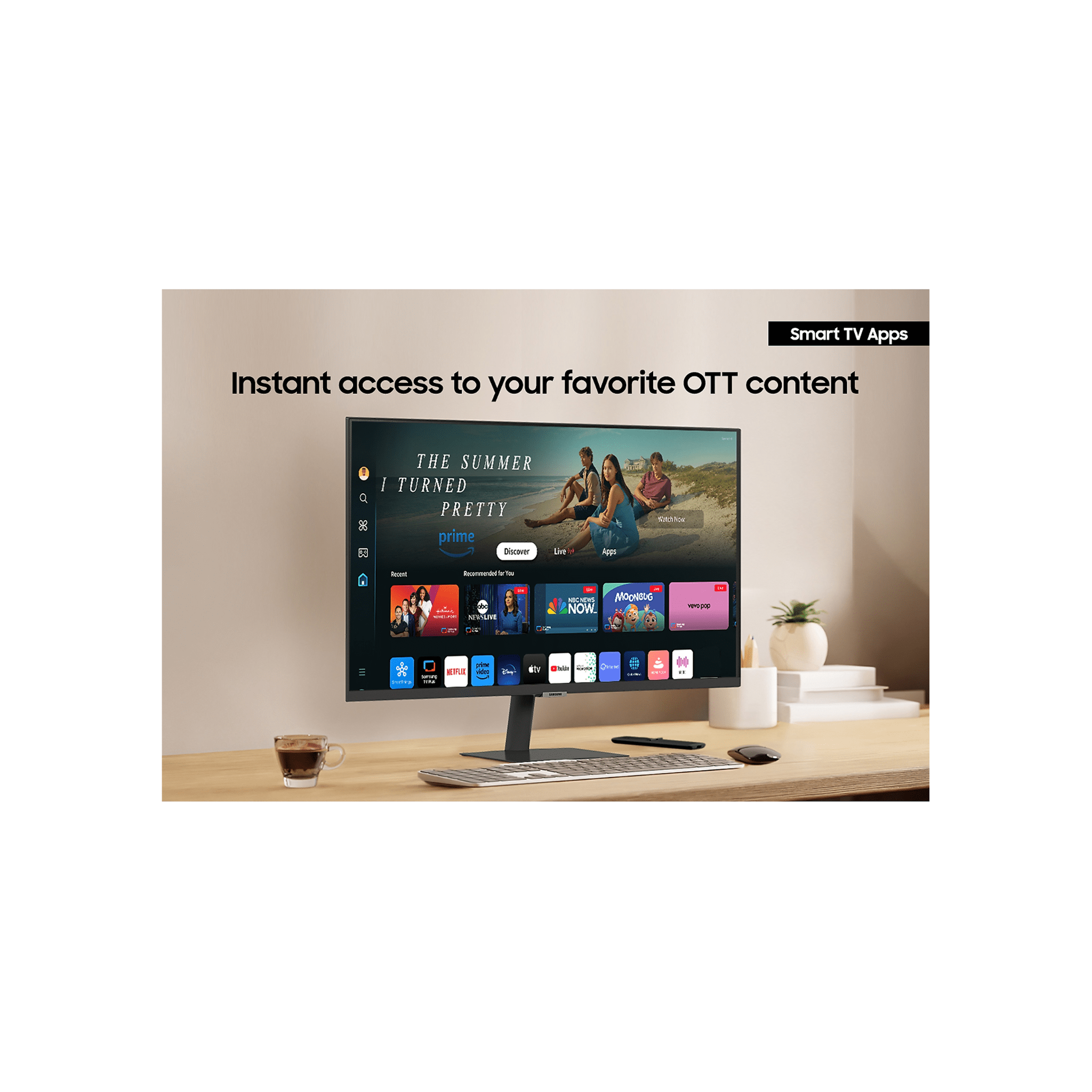 Samsung Monitors Samsung 32" M70D UHD Smart Monitor with Speakers and Remote - Black