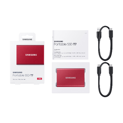 Samsung Samsung Portable T7 1TB SSD- USB 3.2  (Red)