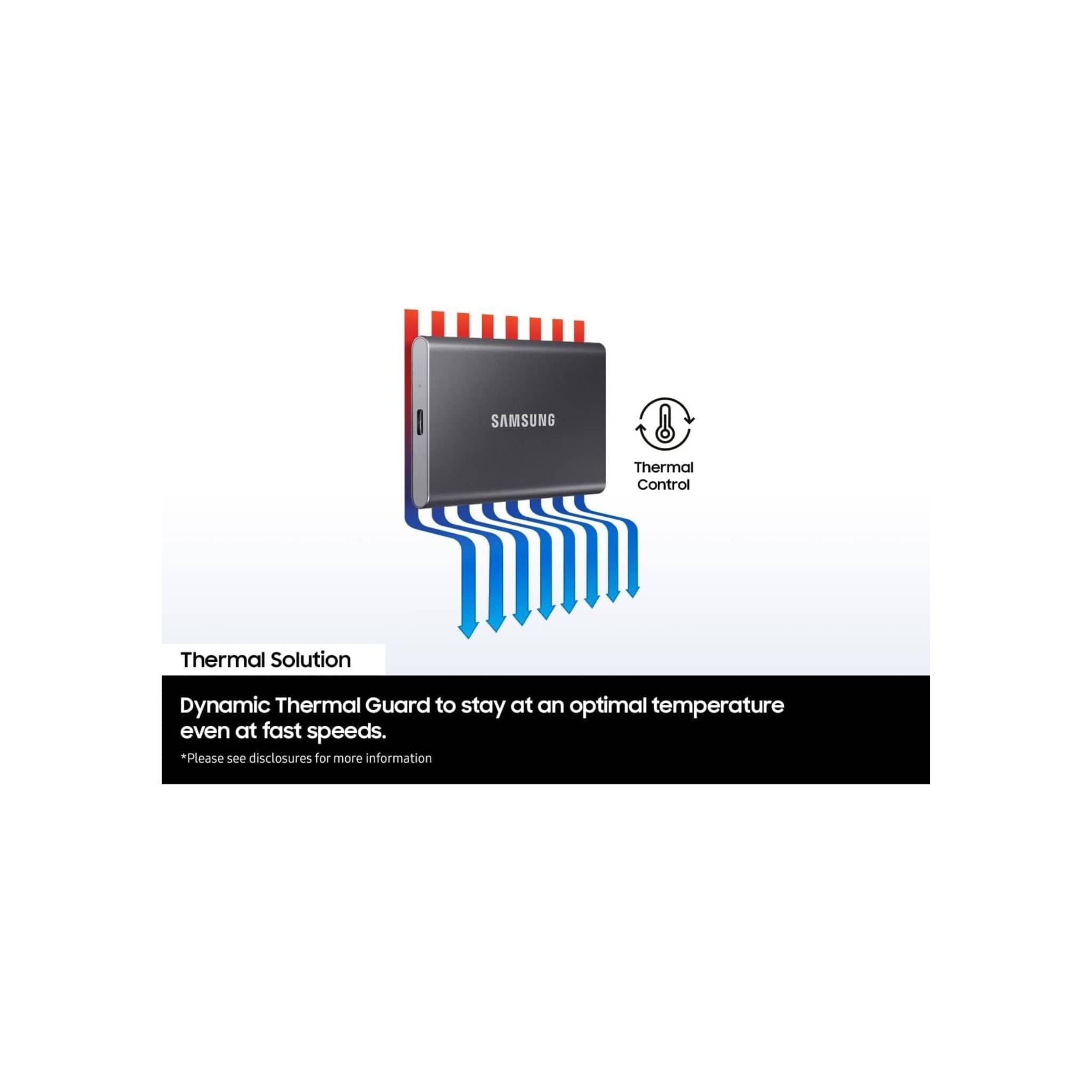 Samsung Storage Samsung T7 Portable SSD - 2 TB - USB 3.2 Gen.2 External SSD Titanium Grey (MU-PC2T0T/WW)