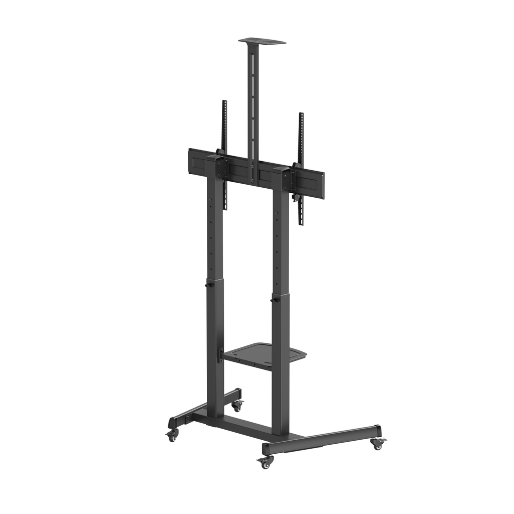 Smaat Interactive Products And Accessories Smaat 60" - 100" Mobile Height-Adjustable Interactive Flat Panel and Television Cart with Quick-Release Spring Lock.