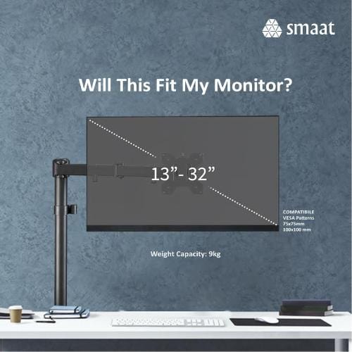 Smaat Others Smaat SSN101BK Single Monitor Arm for 13 - 32 " Screen