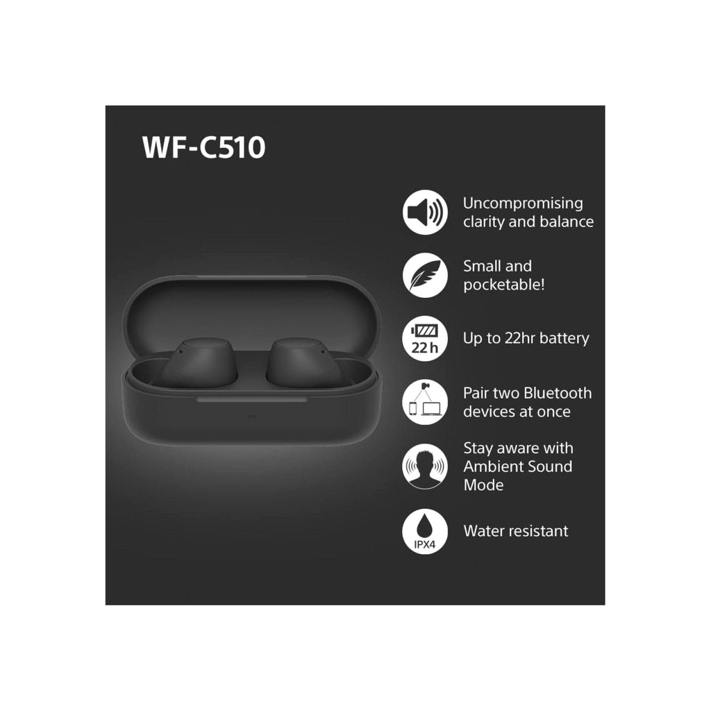Sony Headphones Sony WF-C510 Truly Wireless Earbuds – Small, Light, Bluetooth In Ear Headphones - Black