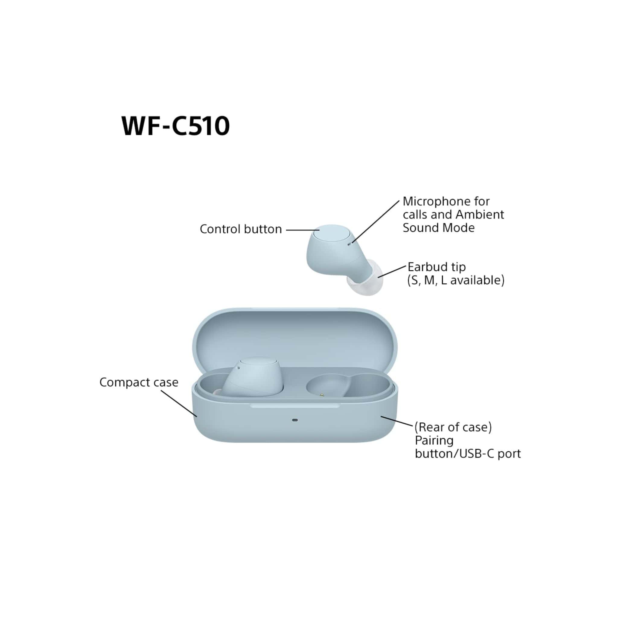 Sony Headphones Sony WF-C510 Truly Wireless Earbuds – Small, Light, Bluetooth In Ear Headphones - Blue