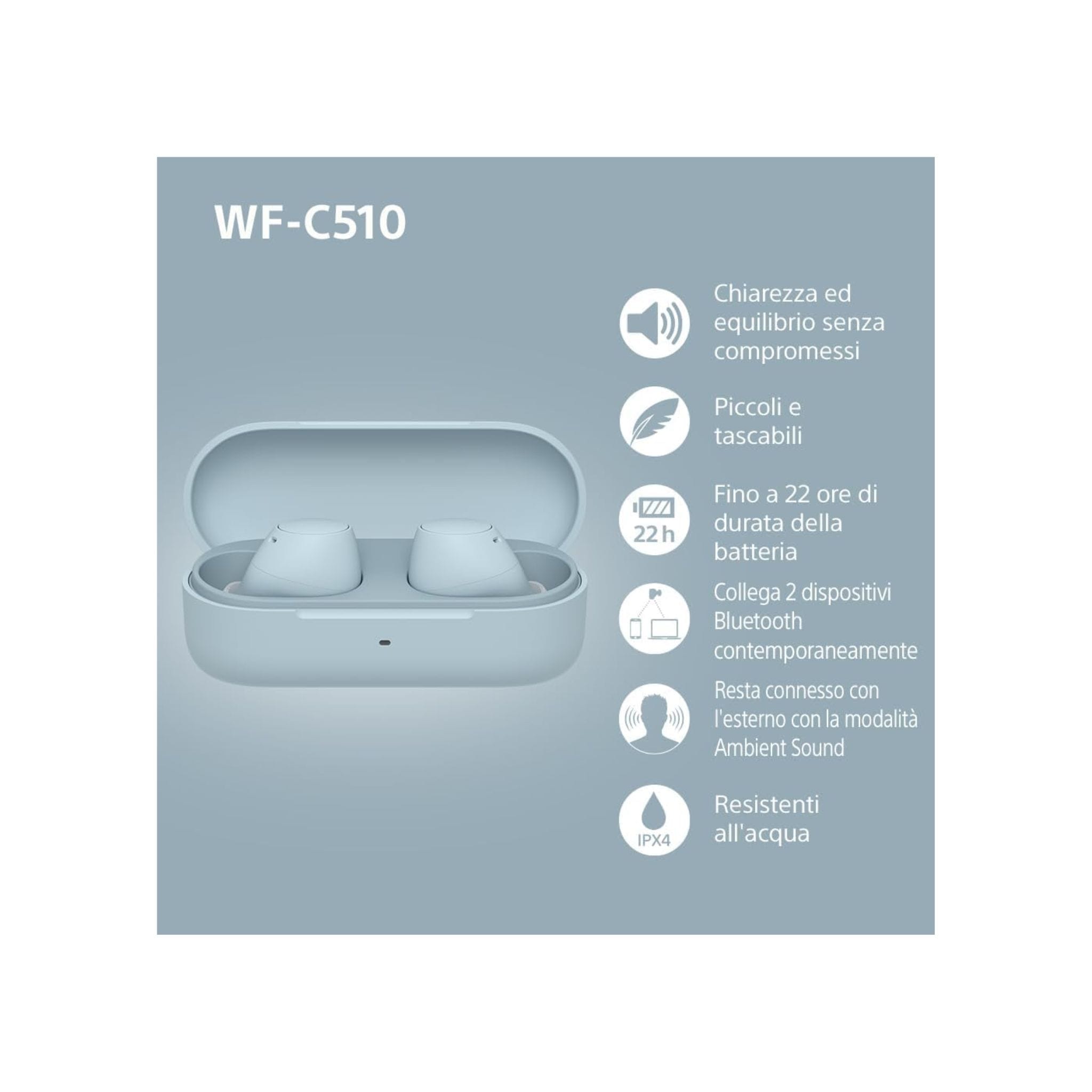 Sony Headphones Sony WF-C510 Truly Wireless Earbuds – Small, Light, Bluetooth In Ear Headphones - Blue