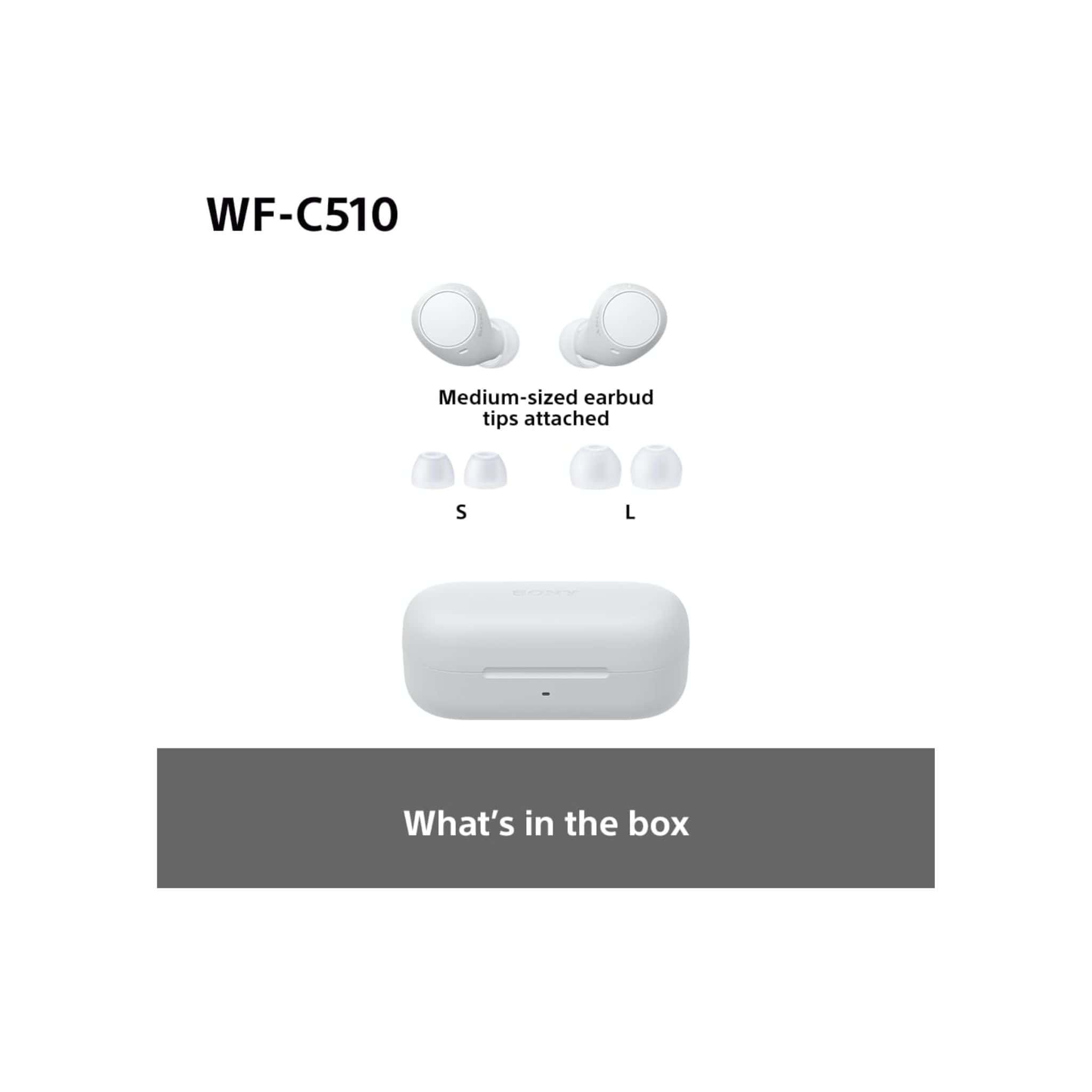 Sony Headphones Sony WF-C510 Truly Wireless Earbuds – Small, Light, Bluetooth In Ear Headphones - White