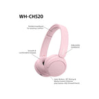 Sony Headphones Sony WH-CH520 Wireless Bluetooth Headphones - Pink