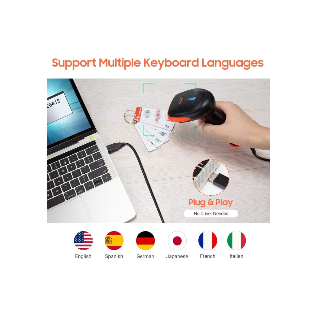 Tera Printers and Scanners Tera 1500C 1D Handheld Wired CCD Barcode Scanner