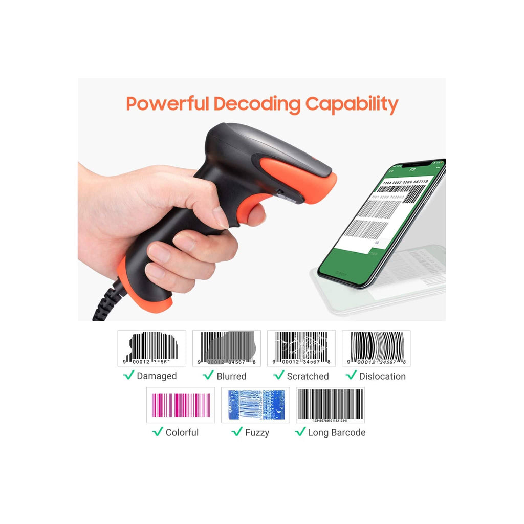 Tera Printers and Scanners Tera 1500C 1D Handheld Wired CCD Barcode Scanner