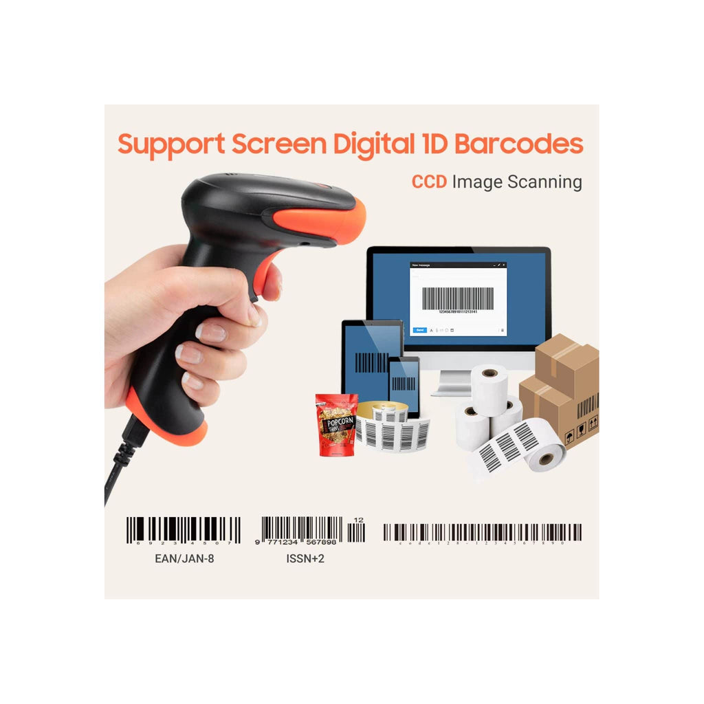 Tera Printers and Scanners Tera 1500C 1D Handheld Wired CCD Barcode Scanner