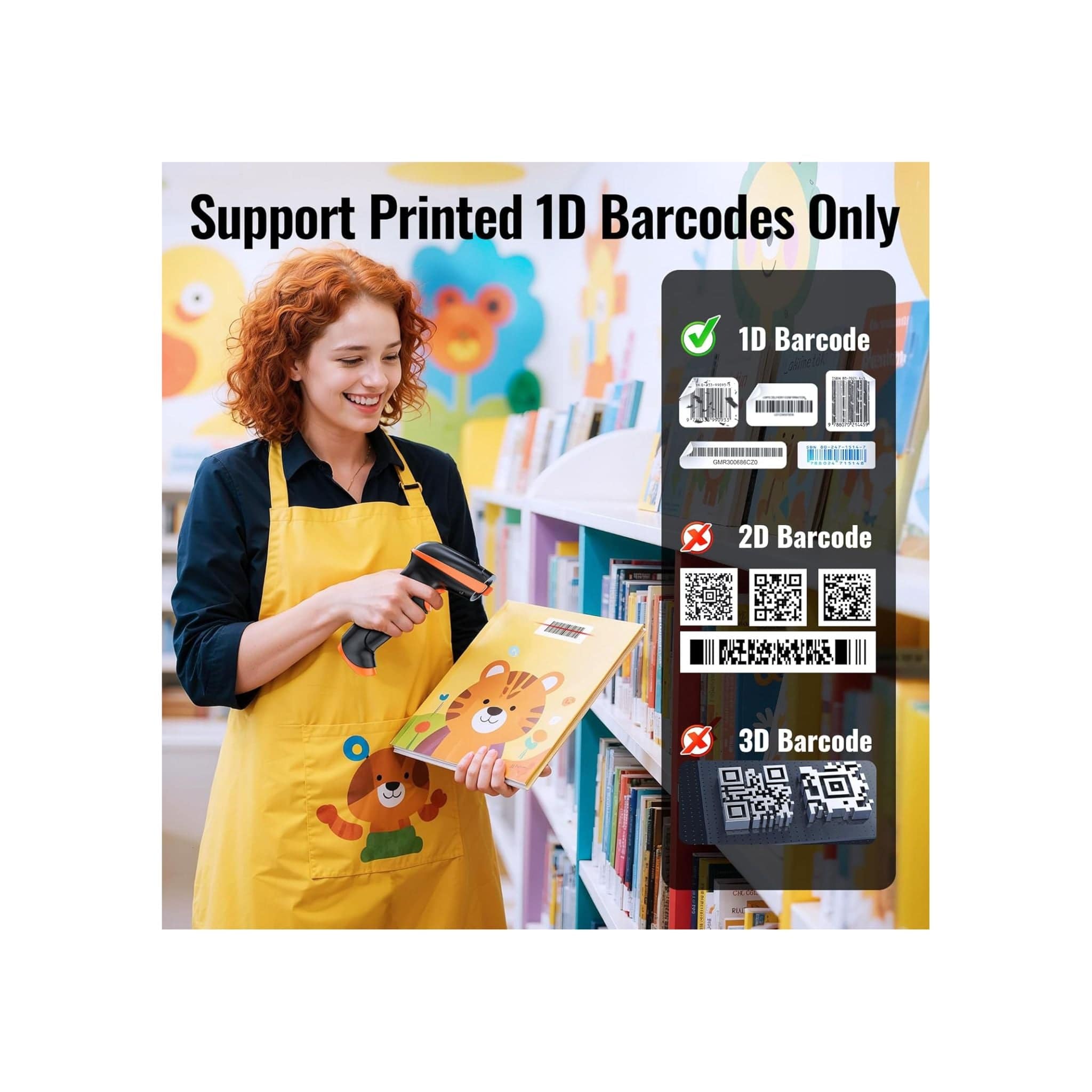 Tera Printers and Scanners Tera 5100 Wireless Rechargeable 1D Laser Barcode Scanner