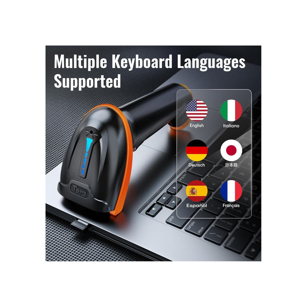 Tera Printers and Scanners Tera  D5100-Z 1D 2D QR 2.4GHz wireless & USB 2.0 Wired Barcode Scanner with Stand