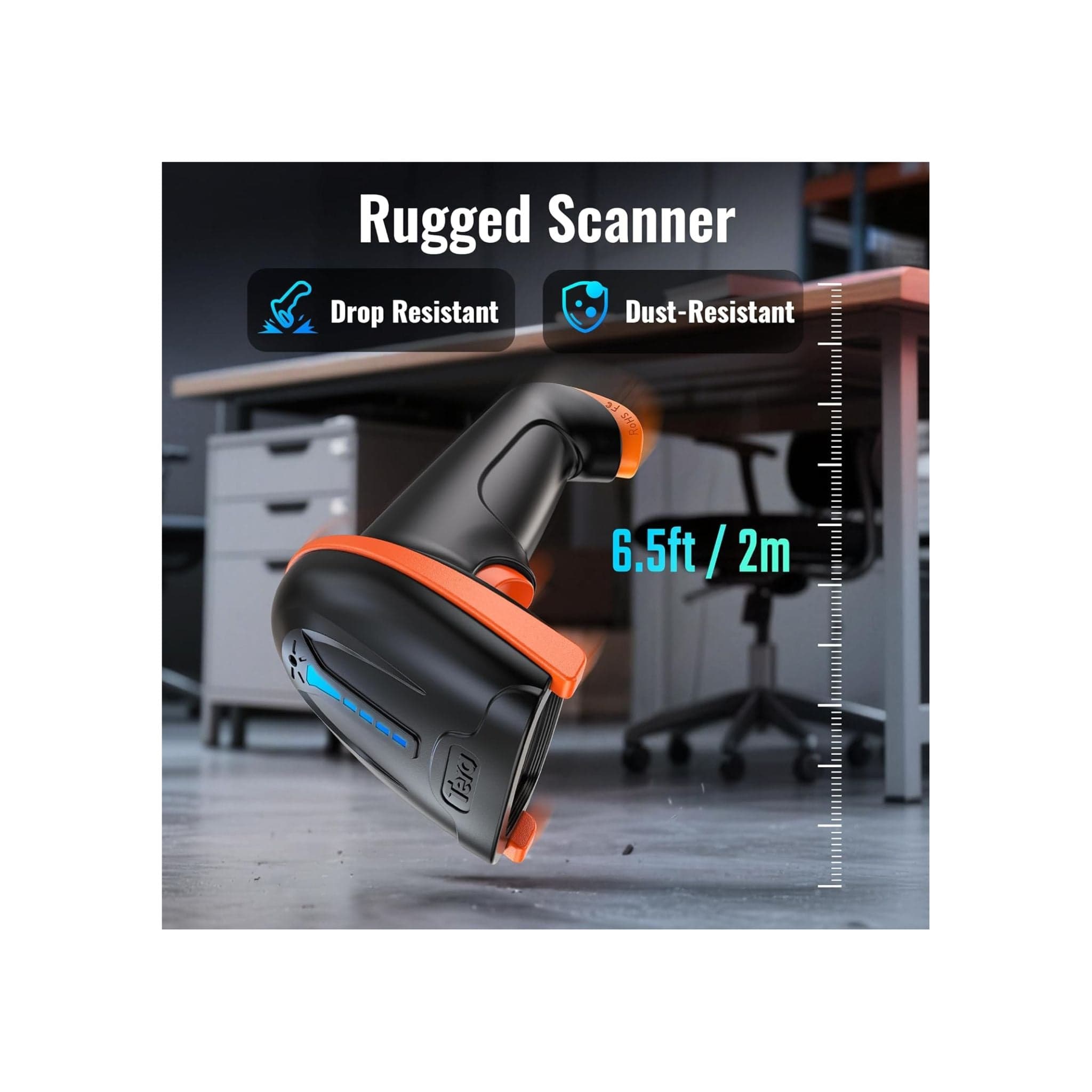 Tera Printers and Scanners Tera  D5100-Z 1D 2D QR 2.4GHz wireless & USB 2.0 Wired Barcode Scanner with Stand