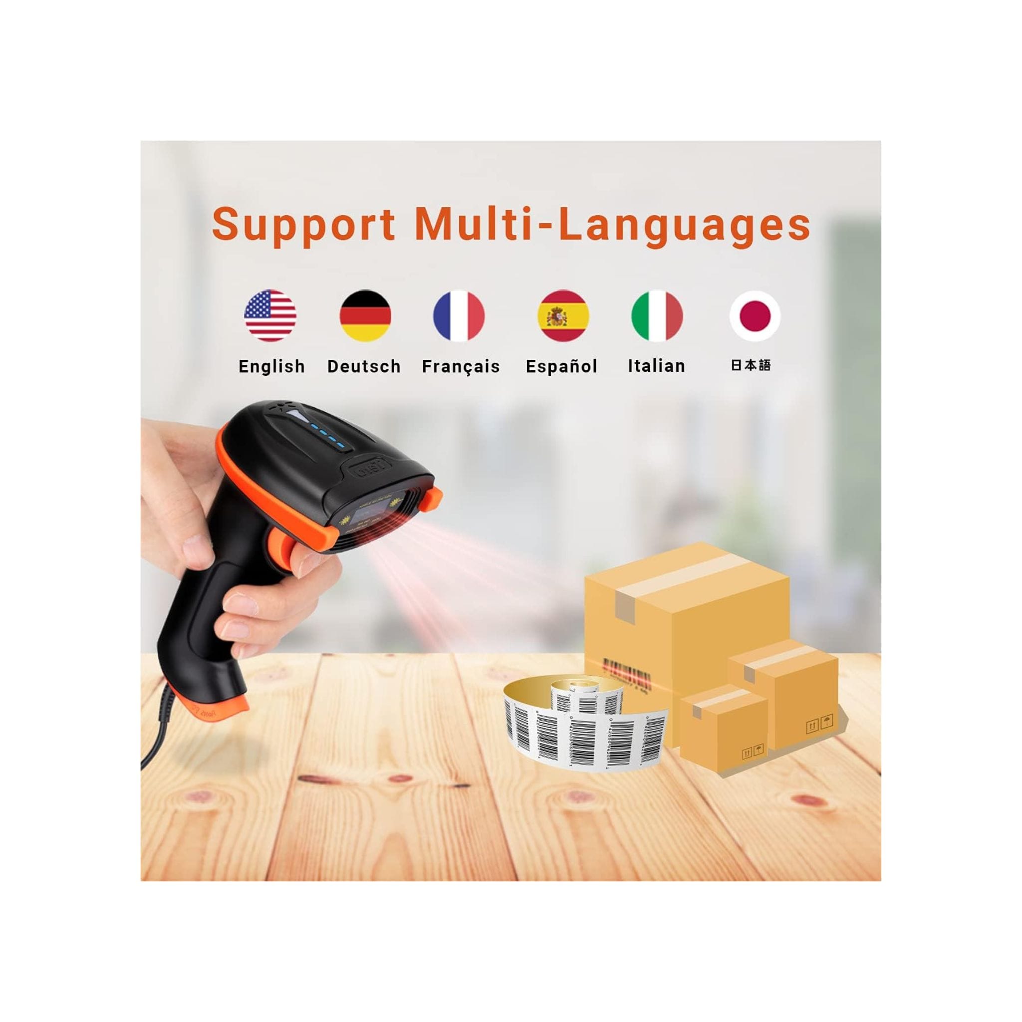 Tera Tera 1D Laser Barcode Scanner: USB Wired Long Range High Speed Handheld 1D Bar Code Reader Plug and Play, L5100Y