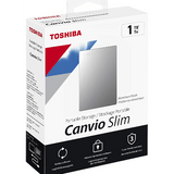 Toshiba Toshiba 1TB Canvio Slim Portable External Hard Drive USB 3.0 - Aluminum - Silver