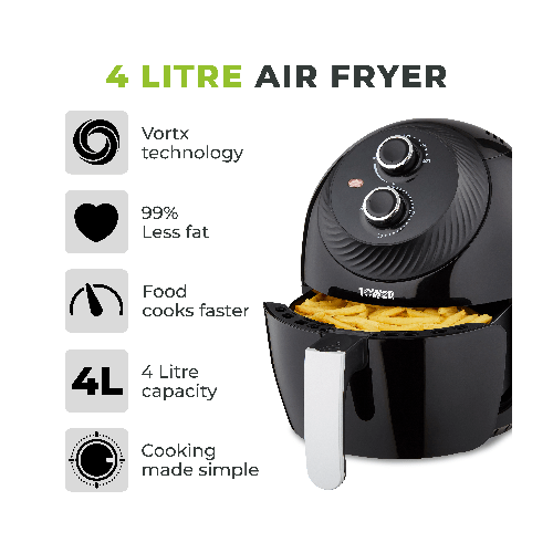 TOWER Vortx 4L Manual Single Basket Air Fryer with Rapid Air Circulation Secondary image